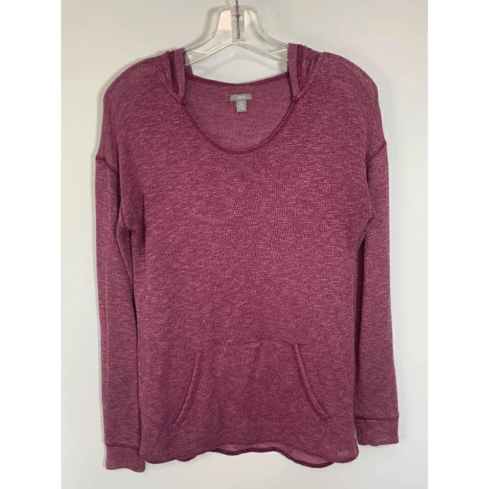 Aerie Women's Knitted Long Sleeve Hoodie Pullover Sweater Red Purple Size XS